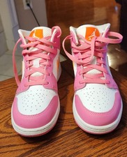 Nike Air Jordan 1 Mid Pinksicle Safety Orange White DX3240-681 Youth Size 5Y
