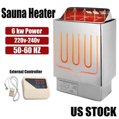 6/9KW Dry Sauna Heater W/ Outer Digital Controller for Spa Sauna Stove 220-240V