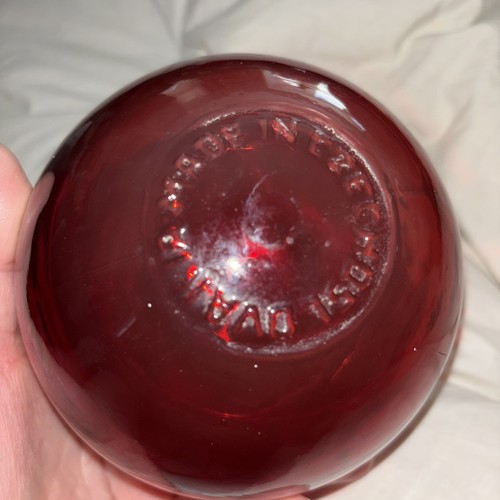 Antique RED Made In Czechoslovakia Molded Glass Fishing Float - Picture 5 of 5