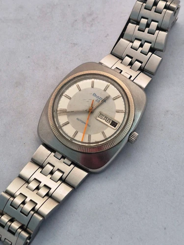 BULOVA WRISTWATCH 23 AUTOMATIC DAY DATE STEEL CASE