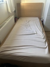 IKEA Malm Single Oak Effect Wooden Bed Frame No Mattress