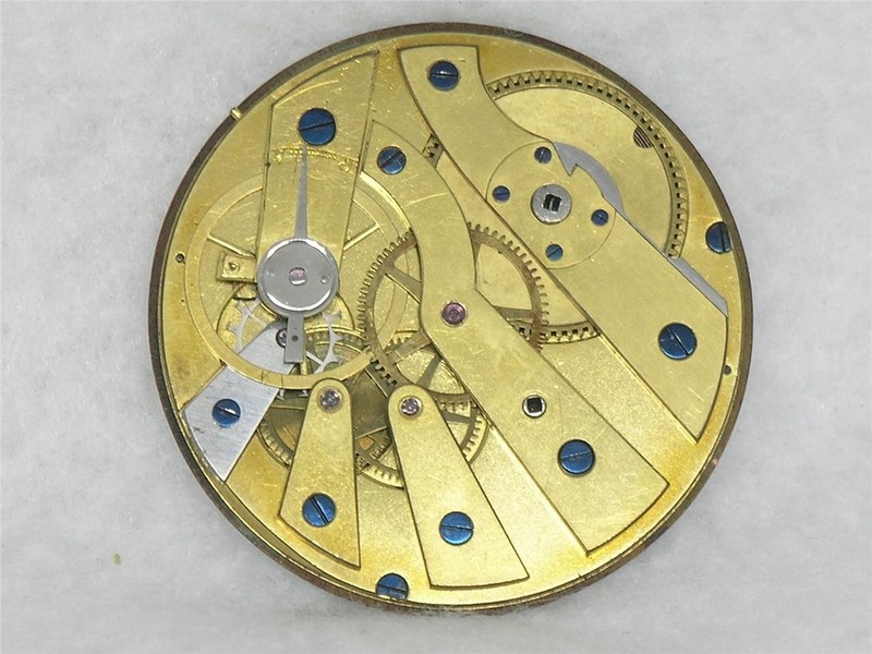 HIGH GRADE SWISS 42MM ULTRA THIN LE ROY POCKET WATCH MOVEMENT & DIAL, RUNNING!