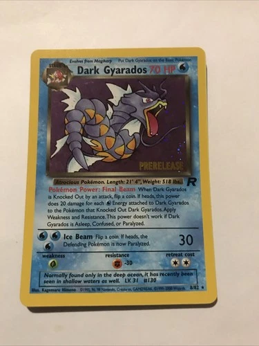 Dark Gyarados 8/82 Holo Team Rocket Prerelease Promo Pokemon Card - NM