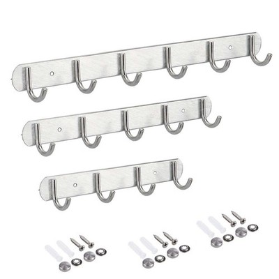 4/5/6 Hooks Wall Mount Key Bag Towel Hanger Holder Coat Robe Hat Clothes Rack