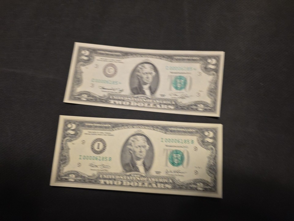 Very Rare And Valuable Two $2 Star Note W/ Same Very Low Serial ...