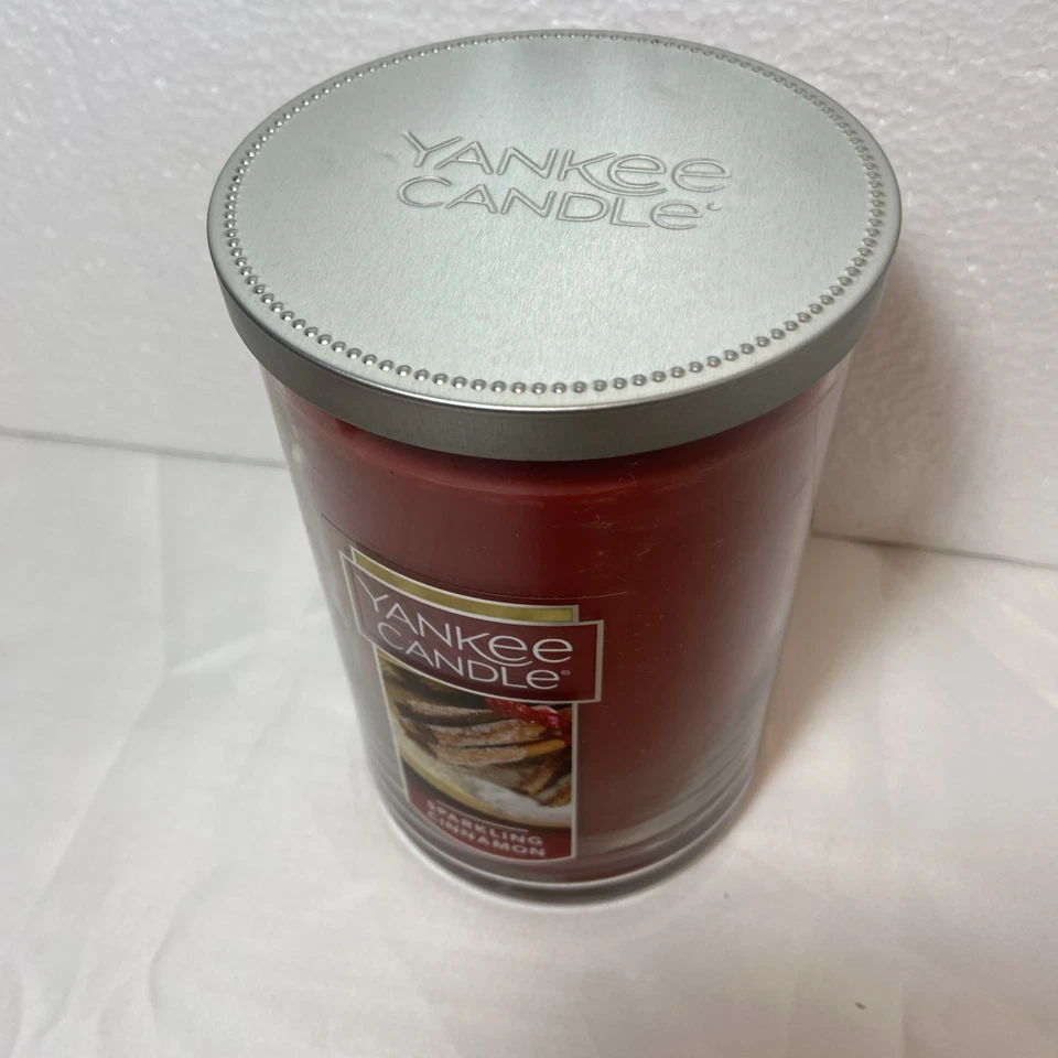Yankee Candle 22 OZ. Sparkling Cinnamon Glass Jar Candle, New, Red, Holidays - Image 3 of 4