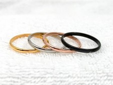 Stainless Steel Wedding Band Ring: Unisex Stackable Ring, Size 4-10