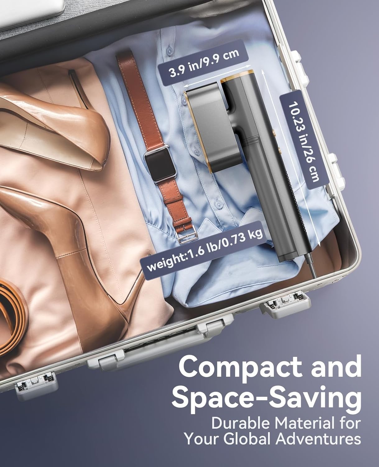 Jack ＆ Rose Travel Steamer for Clothes,100-220V Portable Iron,15s Heat Black 