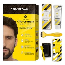 Dark Brown Hair  Beard Dye Kit for Men - Natural-Looking Gray Coverage Profe...