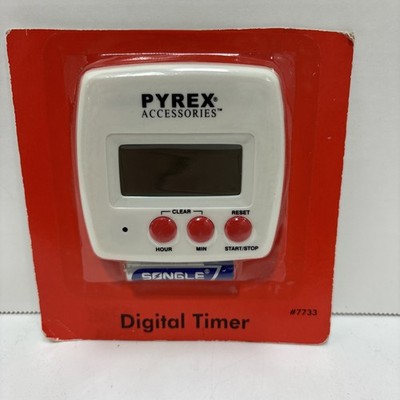 Pyrex Digital Timer 2005 White Model 7733 Original Package Vintage NOS Sealed