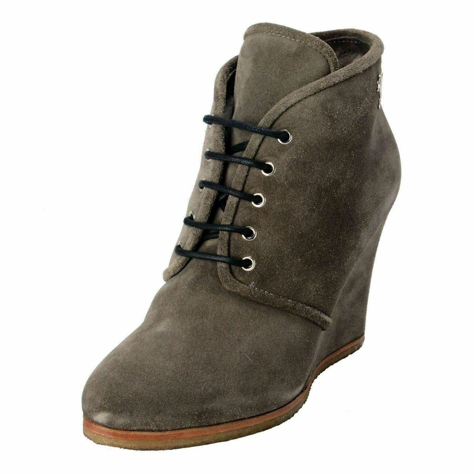 Дизайнерские женские замшевые ботильоны на танкетке из овечьей шерсти от Giuseppe Zanotti Размер US 6 IT 37 65790₽