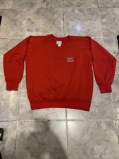 Vintage 70s 80s Red Adidas Sweatshirt Track Raglan Long Sleeve SZ S/M