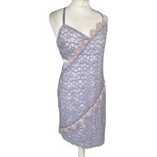 Topshop Lilac Lace Cut Out Side Midi Dress Strappy Party Occasion UK 14 NWT