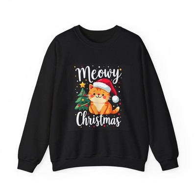 Meowy Christmas Women's Sweatshirt - Cute Festive Cat & Tree Holiday Design