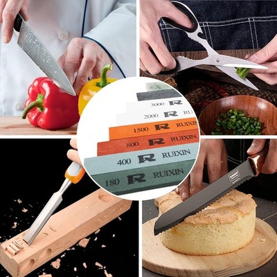 Professional Knife Sharpening Stone Set - Coarse to Polish Grits - 8 Pieces