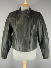 BLACK DYNAMIC LEATHERS BIKER JACKET WITH REMOVABLE PROTECTORS/2ND LINING SIZE 14