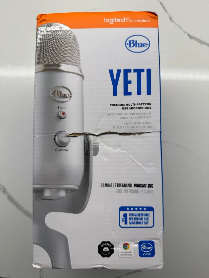 Logitech for Creators Blue Yeti USB Microphone Plug & Play - Silver New/open box - Image 3 of 4