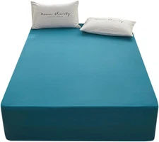 Bedding Full Size Fitted Sheet Only-Full Deep Pocket Bottom Full, Blue 