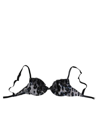 Roberto Cavalli White Leopard Push Up Reggiseno Bra Women's Underwear