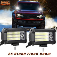 2x 5inch 168w Led Pods Quad Row Led Light Bar Spot Flood Off Road Work Lights