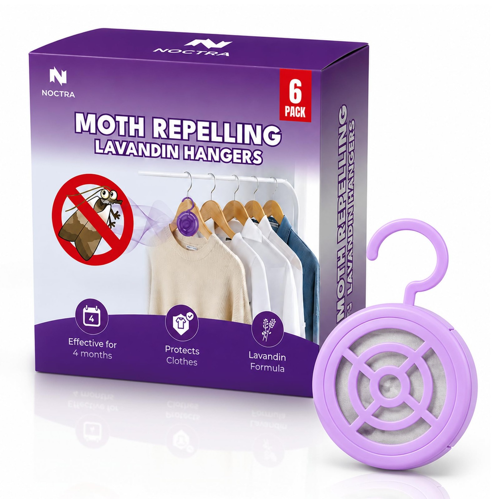 Lavandin Clothes Moth Repellent For Wardrobes - Natural Wardrobe Freshener Ha...