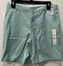 NWT Cat  Jack sz. 16 Light Blue 100 Cotton Flat Front Shorts Adjustable Waist
