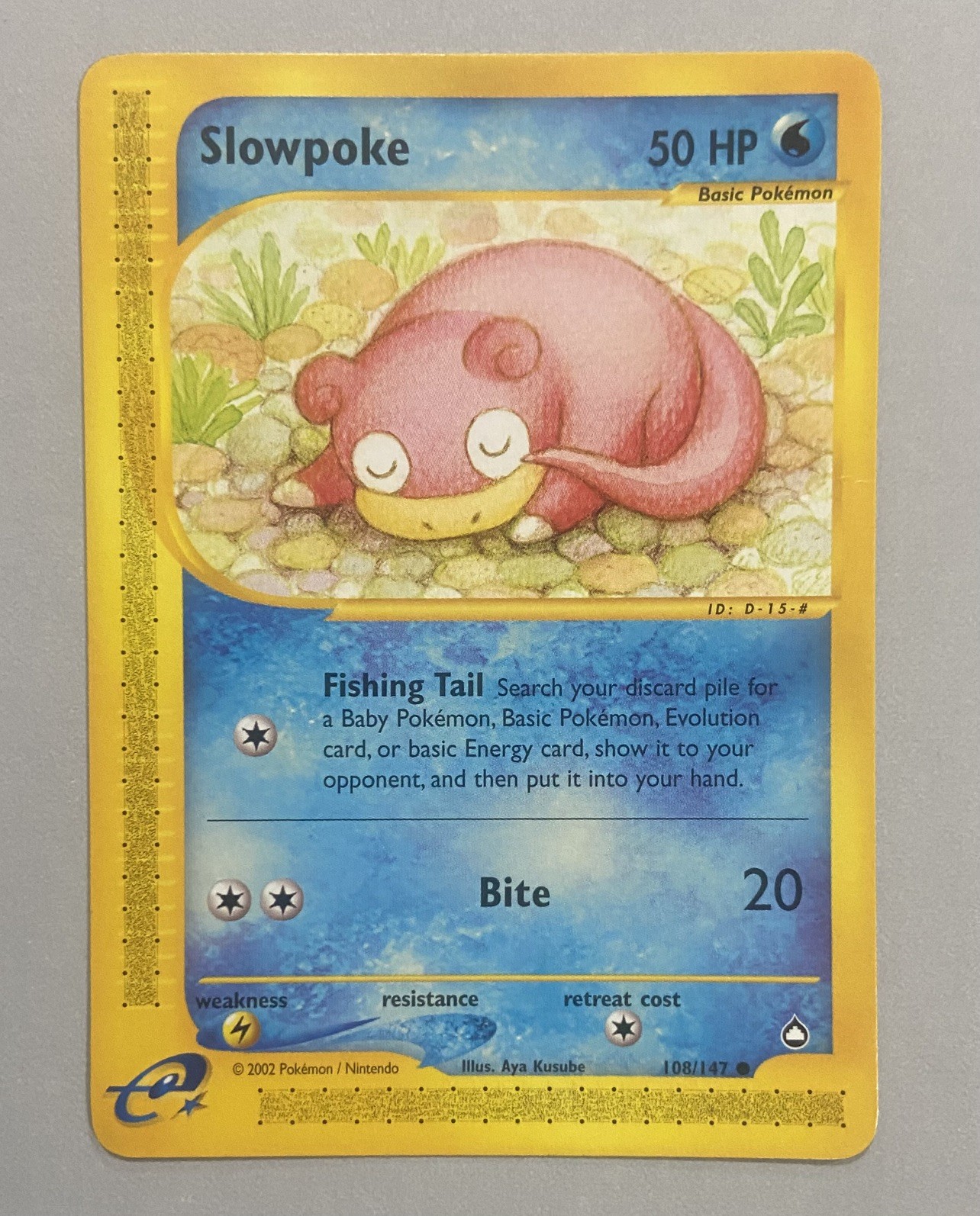 Slowpoke 108/147 Pokémon Aquapolis Regular NM