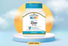 21st Century Zinc Chelated Tablets, Supplement, 50mg, 110 Count