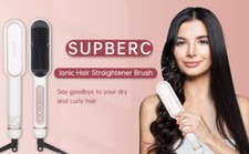 Ionic Hair Straightener Brush, with 9 Temp Settings, 30s Fast Heating, for Women