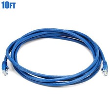 10FT Cat6 RJ45 Ethernet LAN Network UTP Patch Cable Copper Wire Snagless Blue