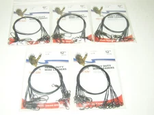 30 BLACK EAGLE CLAW 12" WIRE LEADERS 6 TO A PACKAGE 30 LB TEST 5 PACKAGES