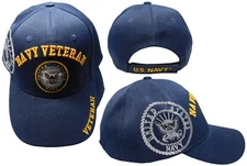 U.S. Navy Veteran with Shadow Officially Licensed Military Baseball Cap Hat 