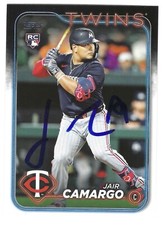 JAIR CAMARGO SIGNED 2024 TOPPS UPDATE RC BASEBALL CARD MINNESOTA TWINS #US314