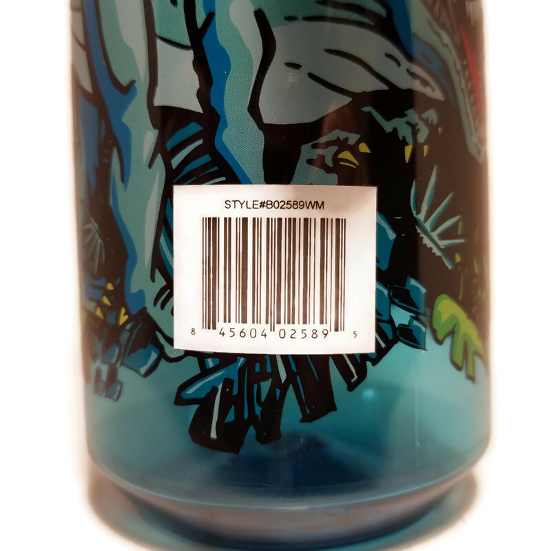 Cool Gear CHUG ME BLUE DINOSAUR Reusable Flip Top Water Bottle with Carry Loop