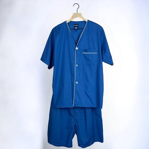 Puritanblau V-Ausschnitt Kurzarm Pyjama Set mit Shorts Größe Large