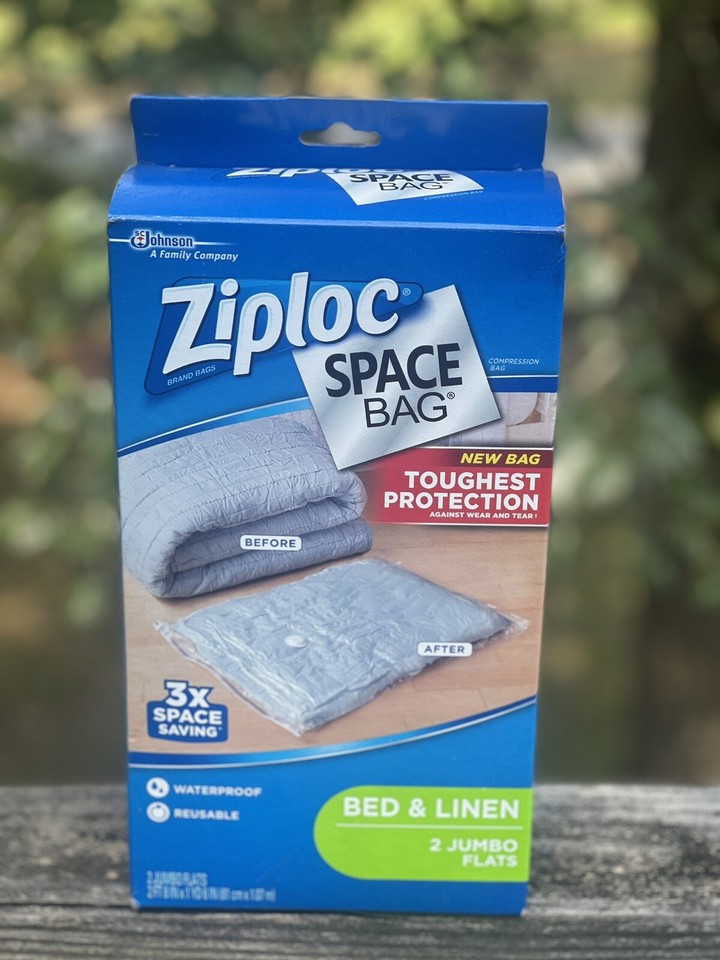 Ziploc Space Bag 4 Piece Bed & Linen Set 2x Extra Large Flats + 2x Jumbo Flats eBay