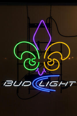 Fleur-de-lis Mardi Gras New Orleans Neon Light Sign Lamp Club Bar Open  24''x20''