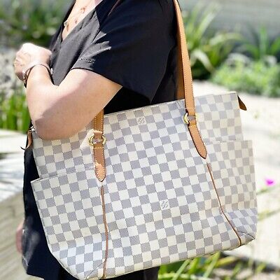 Louis Vuitton Totally GM Damier Azur Shoulder Bag White