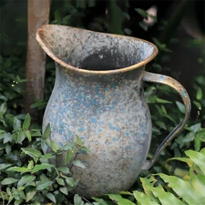 Vintage Metal Vase Decor for Flower Rustic Farmhouse Decor