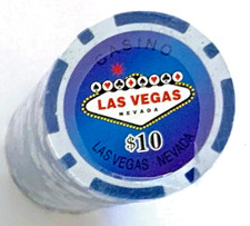 NEW - Las Vegas Holo Inlay Casino Clay Chip, 25 pack - 14gm - 10