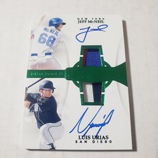 2019 Flawless Dual Patch Auto Emerald Jeff McNeil Luis Urias Auto Rc #ed 4/5