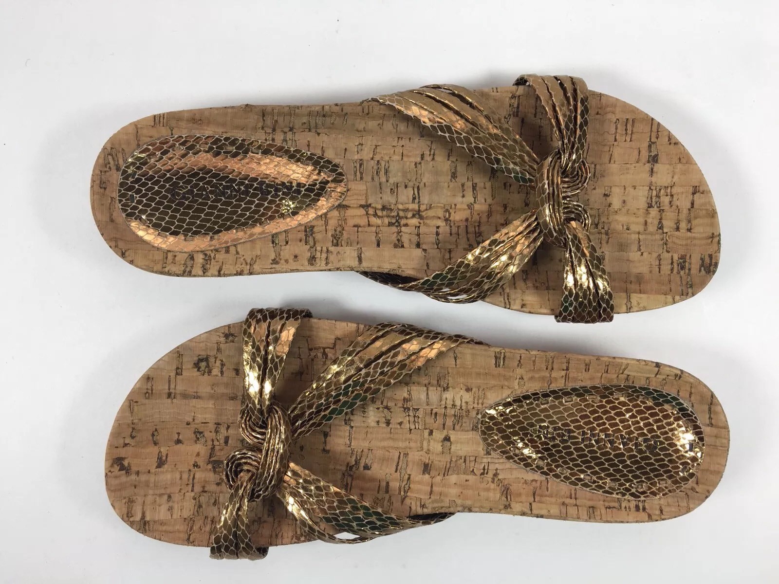 SAOLA Sandali Gianni Bini oro 6 5M sandalo slip on punta aperta suola sughero