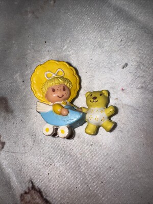 Vintage  1980's  Miniature Strawberry Shortcake  and Friends Figures Yellow Baby