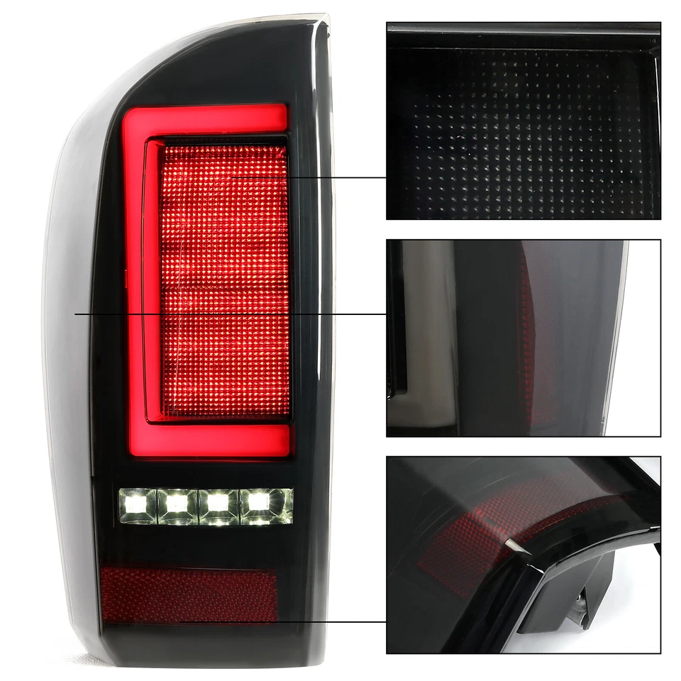 Luces traseras LED lámpara de freno secuencial para Toyota Tacoma 2016-2023 humo Foto 3 de 4