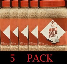 5x Members Mark MINCED GARLIC in water 48 oz TUB - 5 PACK