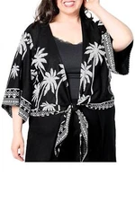 Bellisima by Kim Gravel Women's Boutique Palm Shrug Black
