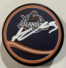 Adam Pelech New York Islanders Signed Autographed Reverse Retro Logo Puck