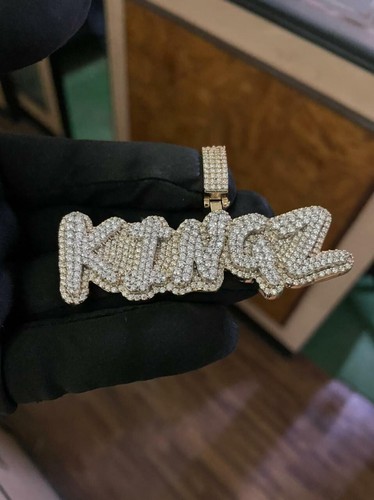 Colgante con nombre de 5 letras personalizado para hombre VVS1 moissanita natural plata 925 - Imagen 5 de 5