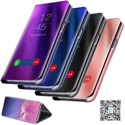 Schutz Hülle Handyhülle Handy Mirror View Slim Flip Case Spiegel Cover Tasche