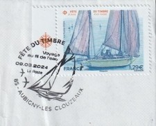 TIMBRE  OBLITERE - FÊTE DU TIMBRE 2024- TAD de VENDEE (sur fragment d'enveloppe)